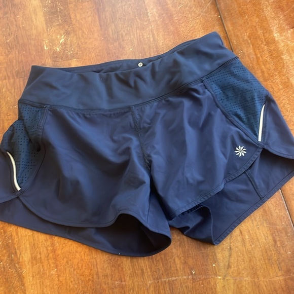 2 pair Athleta track this run short, navy blue/blk - Picture 7 of 11